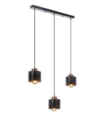 Lampe suspendue noire 3xE27 Olena 33-79022