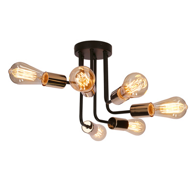 Plafoniera candelabru din oțel negru și auriu Spill Candellux 36-56542