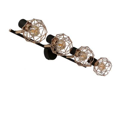 Plafoniera bandă abajur cupru negru 4x40W E14 Acrobat 94-22226