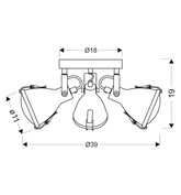 Graue verstellbare Deckenleuchte 3xE14 Crodo 98-71132