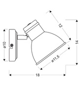 Applique Zumba métal réglable noir et blanc Zumba Candellux 91-72115