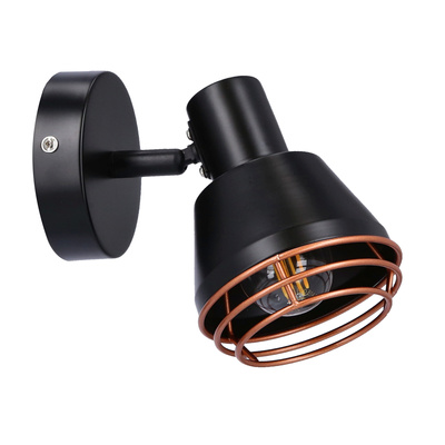 Wall lamp black lampshade copper lamp E14 40W Neria 91-81384
