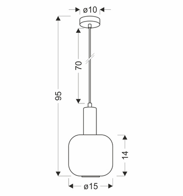 LINOX lampa wisząca czarny 1x40 E27 klosz bursztynowy