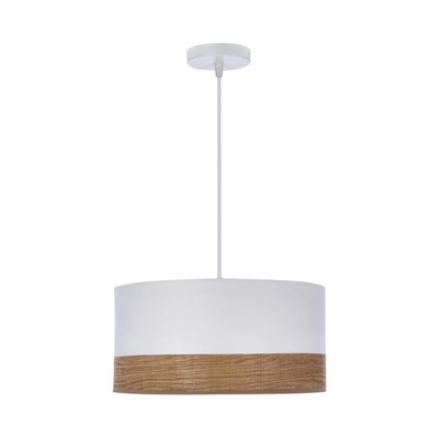Bianco hanging lamp white 1x40w e27 white + walnut lampshade