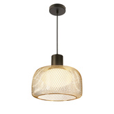 Lampa suspendata Sopra 32 negru auriu cu abajur din sarma pentru deasupra mesei