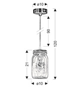 Hanging ceiling lamp 1X40W E214 orange JARS 31-42880