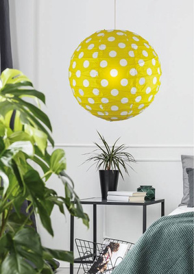 Yellow paper lampshade with dots ball 40cm Cocoon Candellux 70-76178