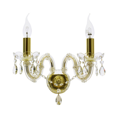 Classic gold crystal LED wall sconce