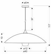 DUETTO lampa wisząca czarny 1x40W E27 klosz biały+beżowy