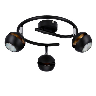 Boni spirale 3x3w gu10 led noir