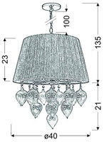 Suspension grise et beige sur chaîne Elissa Candellux 33-04567