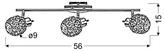 Bandă de perete 3X40W G9 crom HORUS 93-19158