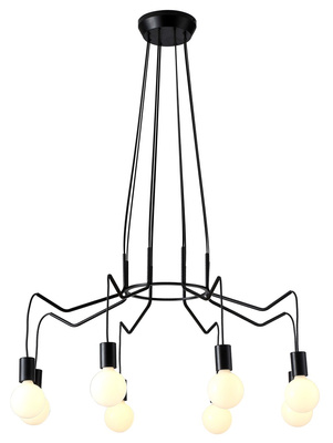 Plafonnier à suspension luminaire noir mat 8x40W Basso Candellux 38-71057
