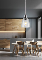 Lampa suspendata cromata cu abajur din sticla Voice Candellux 31-70821