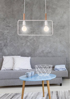 Hanging lamp white adjustable height 2x60W E27 Frame 32-73549