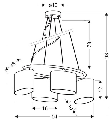 Chrom-Hängelampe 4x40W mit Stoffschirm Ban Candellux 34-70807