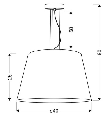 Plafonnier suspendu 1X60W E27 blanc ENYO