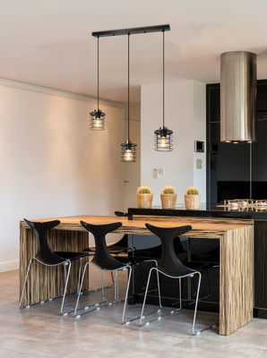 Plafonnier suspendu bande noire 3xE27 Glob 33-00378