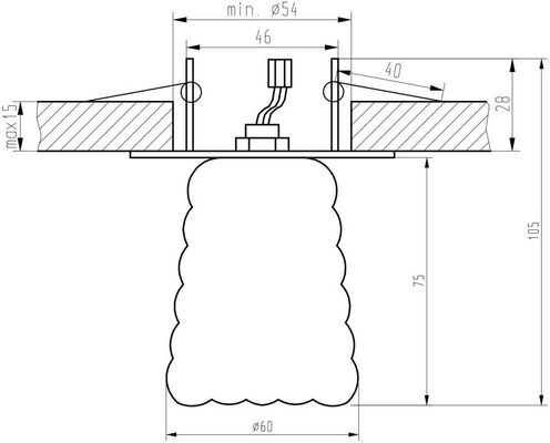 Corp de iluminat de plafon crom cristal transparent 40W G9 SK-75 Candellux 2203997