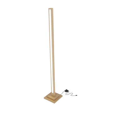 alset lampa podłogowa drewno buk + srebrny 1x18w led 4000