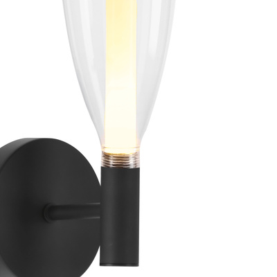 Nordic glass wall light black transparent for living room 1x5W G9