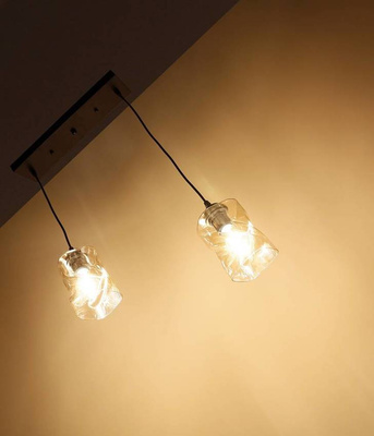 Lampa wisząca czarna/bursztynowa listwa 2xE27 Felis 32-00170