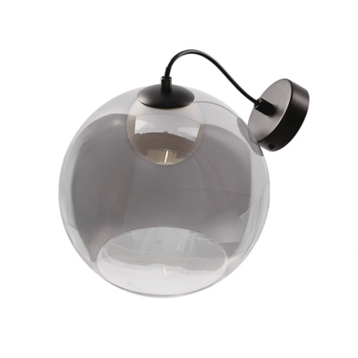 Brin ceiling lamp black 1x15W G9 smoked white shade