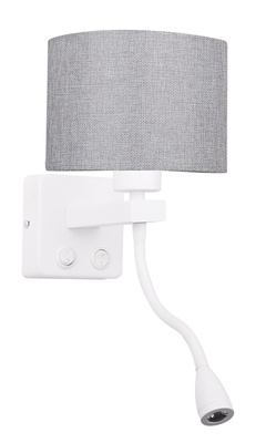 Applique blanche/grise avec liseuse LED Polo Candellux 21-75383