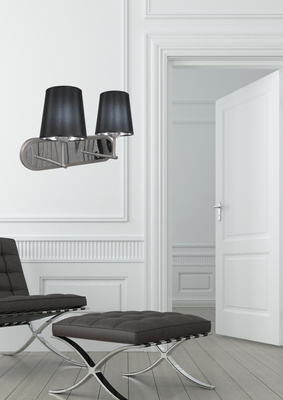 Aplică dublă din satin + abajur negru 2x60W Milonga Candellux 22-53503