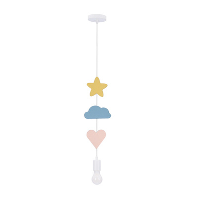 HEART CS SUSPENSION 1X20W E27 IQ ENFANTS ROSE+BLEU+BLANC