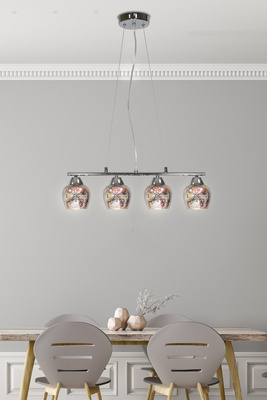 Suspension lamp adjustable chrome 3D glass shade Sirius Candellux 34-59628