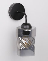 Lampa de perete abajur sticla fumata neagra Felis 21-00125