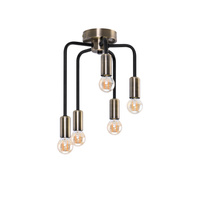 Plafoniera Patina + negru mat 5xE14 Saga 35-01337