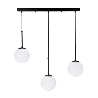 Pompei lampa wisząca czarny 3X40W E27 klosz biały 33-09609