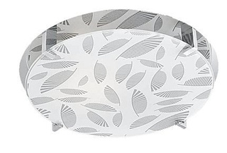 Chrom/weiße runde Deckenleuchte 30 cm Fikus 13-12944