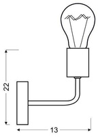 Aplică de perete din metal negru simplu fără abajur Spill Candellux 21-56528