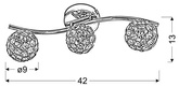 Ceiling lamp strip 3X40W G9 chrome STARLET 93-85934