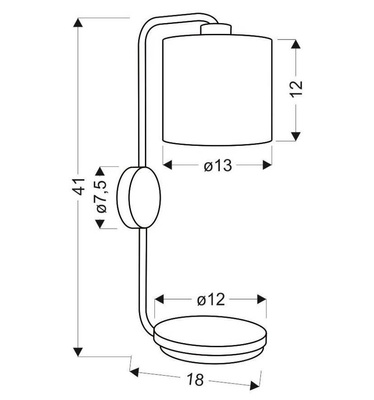 Applique noire avec une étagère 1xE14 Alpine Candellux 21-76694