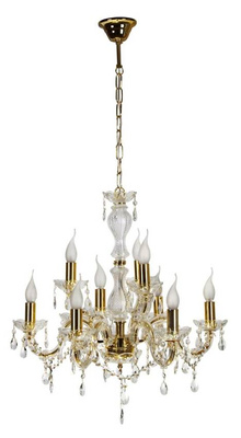 Lustre en cristal doré 62cm 9xE14 Maria Teresa 39-95841