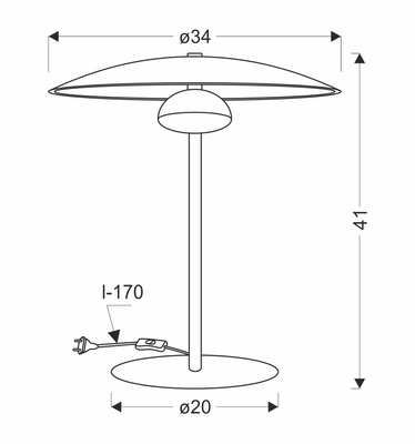 Table lamp LUND in Scandinavian style white plate shade minimalist lamp for living room and bedroom