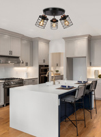 Plafoniera neagra/placa aurie 3xE27 Glob 98-00392