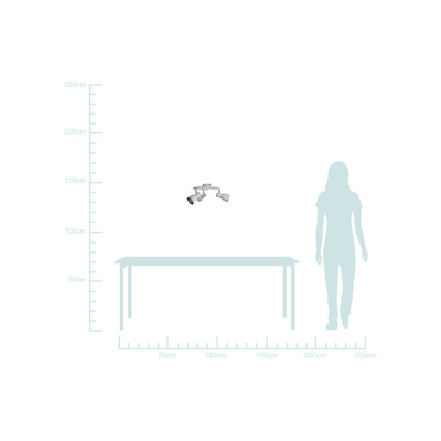 Weiß/Chrom-Spiral-Deckenleuchte 3xE14 Fido 98-63380