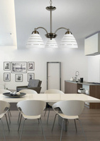 Suspension satinée 3x60W avec abat-jour en verre Uli Candellux 33-66152