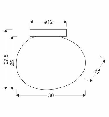Ceiling lamp STONES inspired by stone designer flush mount with acrylic milky shade 30 cm lighting for living room and hallway E27