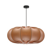 Lampa wisząca CAFEE' skandynawska z abażurem beżowym frappe 52 cm - minimalistyczne oświetlenie sufitowe w stylu japandi E27