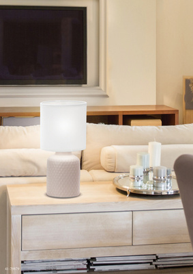 Lampe de table de chevet en céramique beige Iner 41-79879
