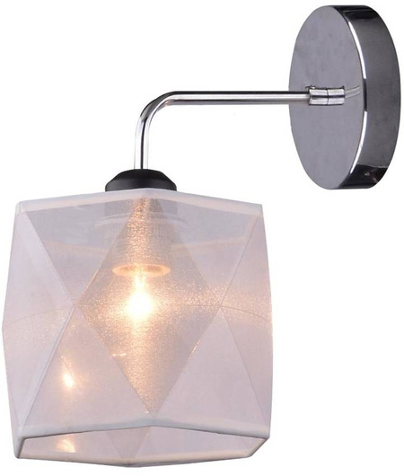 Einzelne verchromte Wandleuchte mit weißem Organza-Lampenschirm Nosja Candellux 21-62512