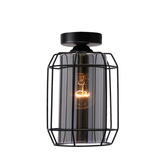 Plafonnier Jonera noir 1X40 E27 abat-jour fumé 31-08404