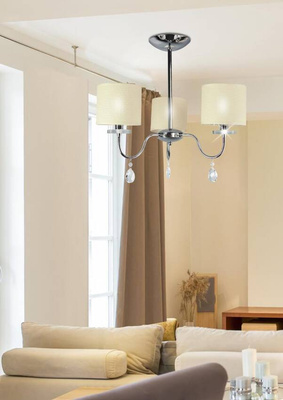 Plafonnier chromé 3x40W lustre + cristaux Estera Candellux 33-11664