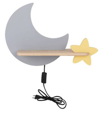 Raft de perete 5W LED IQ KIDS gri+auriu Moon Candellux 21-75727